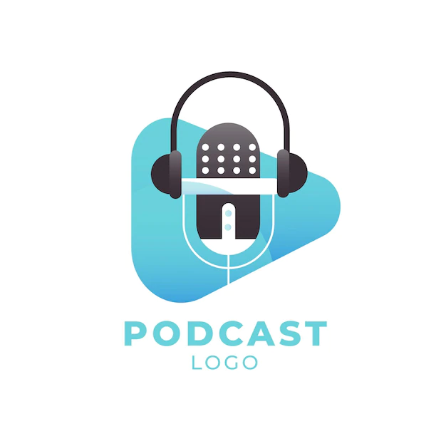 Free Vector | Detailed podcast logo with headphones