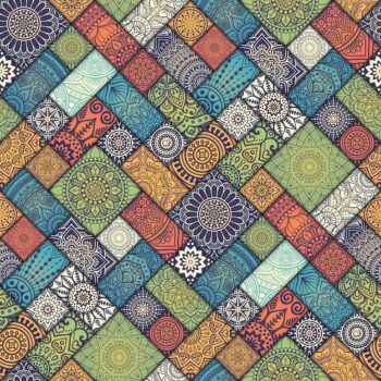 Free Vector | Diagonal floral tiles pattern