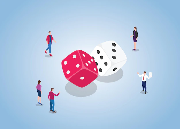 Free Vector | Dice game with people