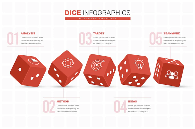 Free Vector | Dice infographic concept
