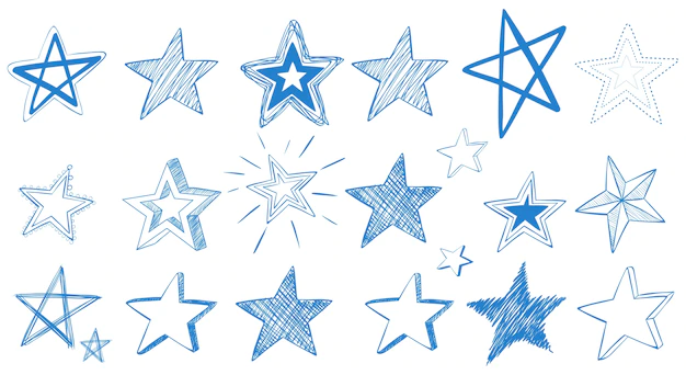 Free Vector | Different designs of blue stars