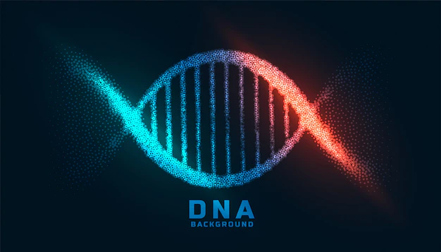 Free Vector | Digital dna design made with particles background