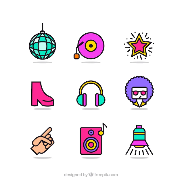 Free Vector | Disco icons
