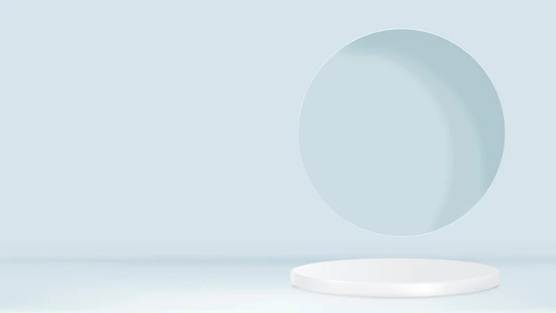 Free Vector | Display podium 3d rendering psd minimal blue product backdrop