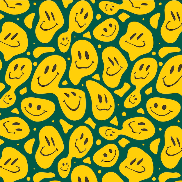 Free Vector | Distorted creepy smiles pattern