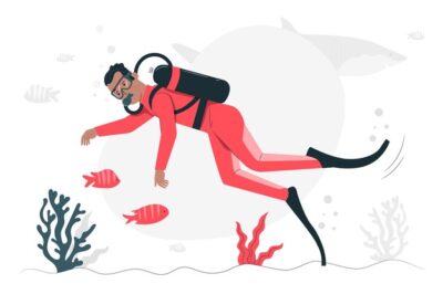 Free Vector | Diving concept illustration
