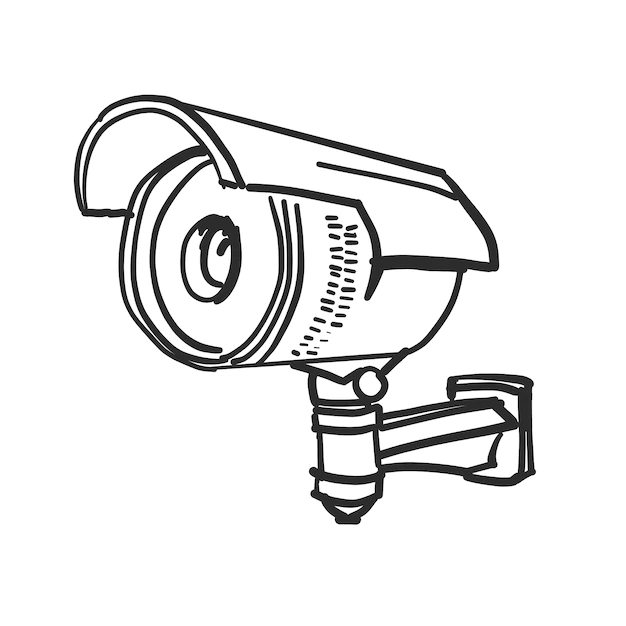 Free Vector | Doodle security camera