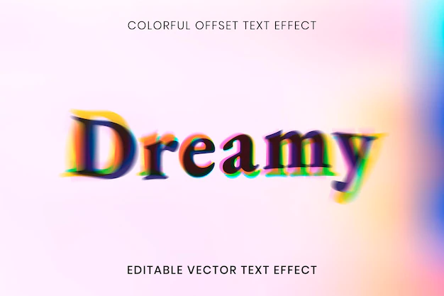 Free Vector | Editable text effect vector template, colorful offset font typography