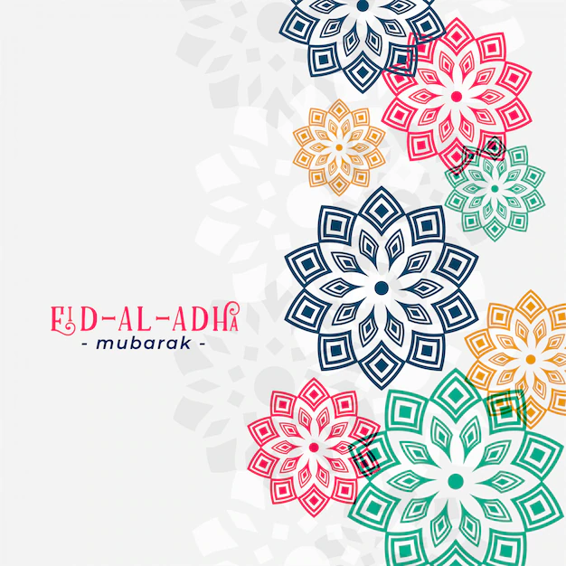 Free Vector | Eid al adha arabic greeting with islamic pattern
