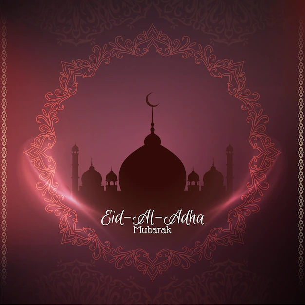 Free Vector | Eid-al-adha mubarak beautiful greeting card