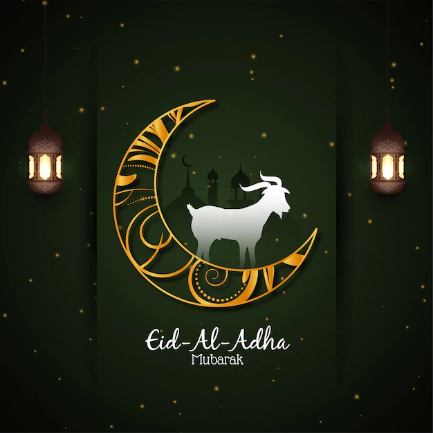 Free Vector | Eid-al-adha mubarak beautiful islamic greeting card