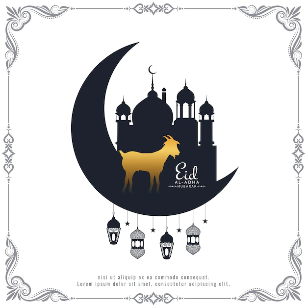 Free Vector | Eid al adha mubarak islamic crescent moon