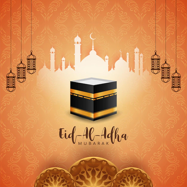 Free Vector | Eid al adha mubarak islamic festival beautiful background design