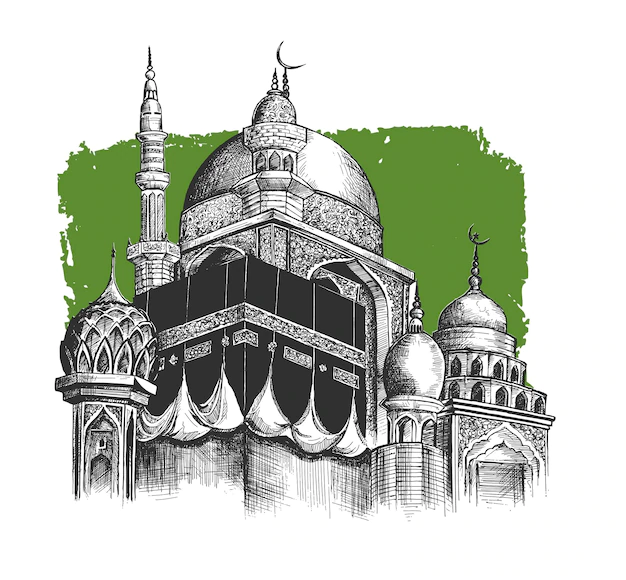 Free Vector | Eid al adha mubarak ramadan kareem mosque or masjid vector illustration