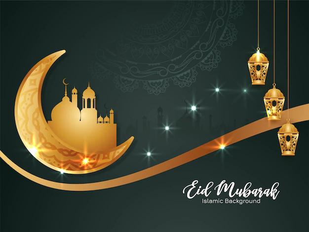 Free Vector | Eid mubarak festival artistic islamic mosque background design vector