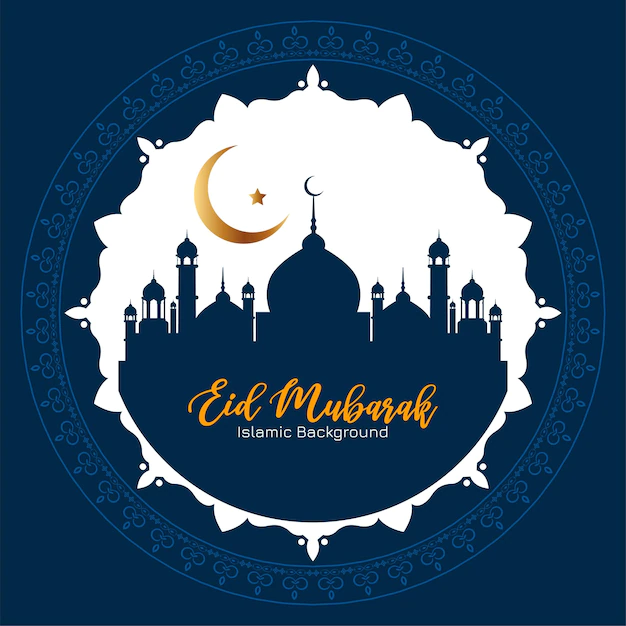 Free Vector | Eid mubarak religious festival mosque background design vector