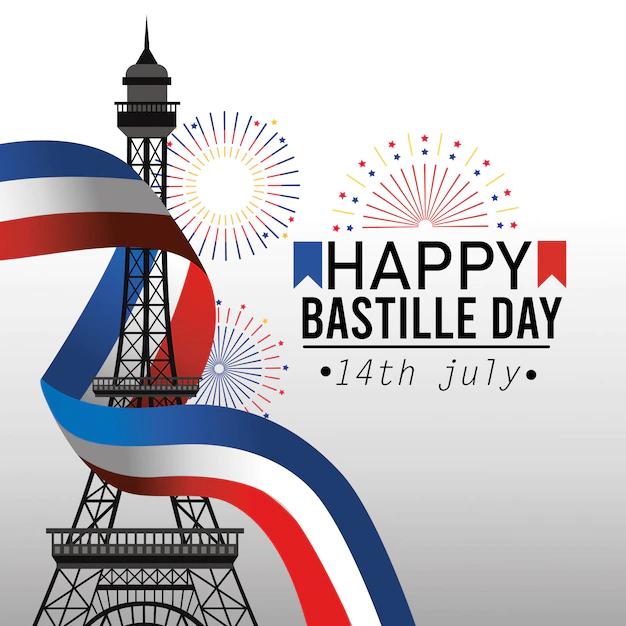 Free Vector | Eiffel tower with france flag ribbon