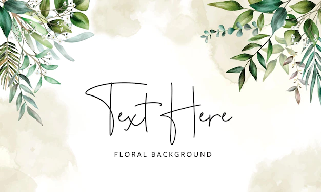 Free Vector | Elegant floral background with hand drawing leaves watercolor