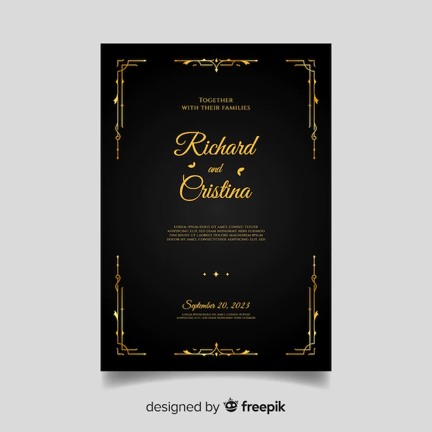 Free Vector | Elegant wedding invitation card template