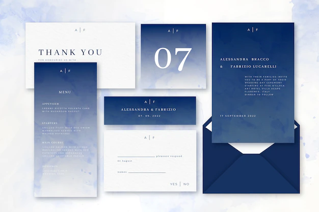 Free Vector | Elegant wedding stationery template concept