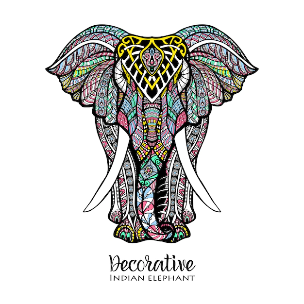 Free Vector | Elephant colored illustration