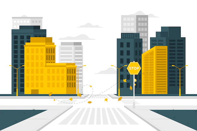 Free Vector | Empty street concept illustration