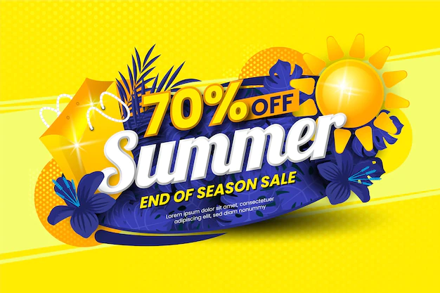 Free Vector | End of season summer sale landing page