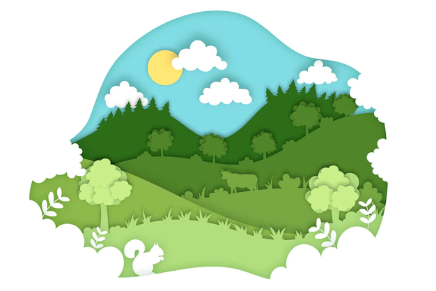 Free Vector | Environmental concept in paper style