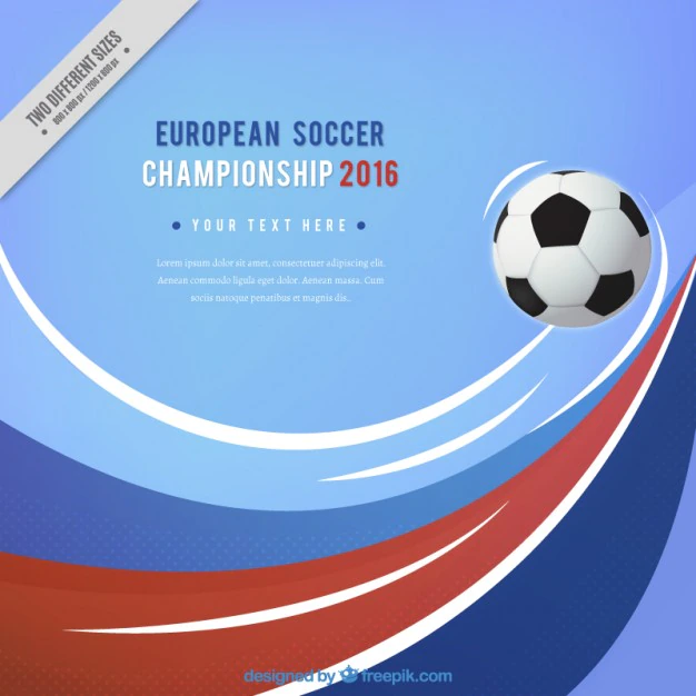Free Vector | European soccer championship background with waves