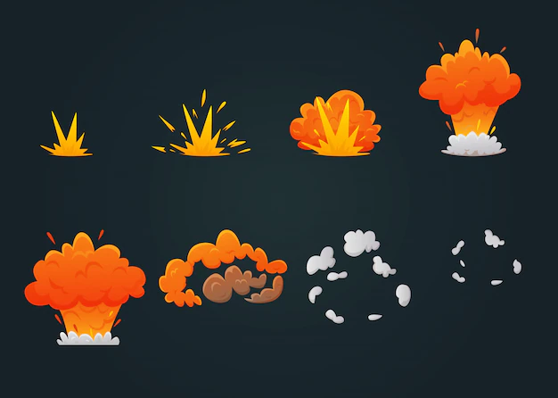 Free Vector | Explosion animation icon set
