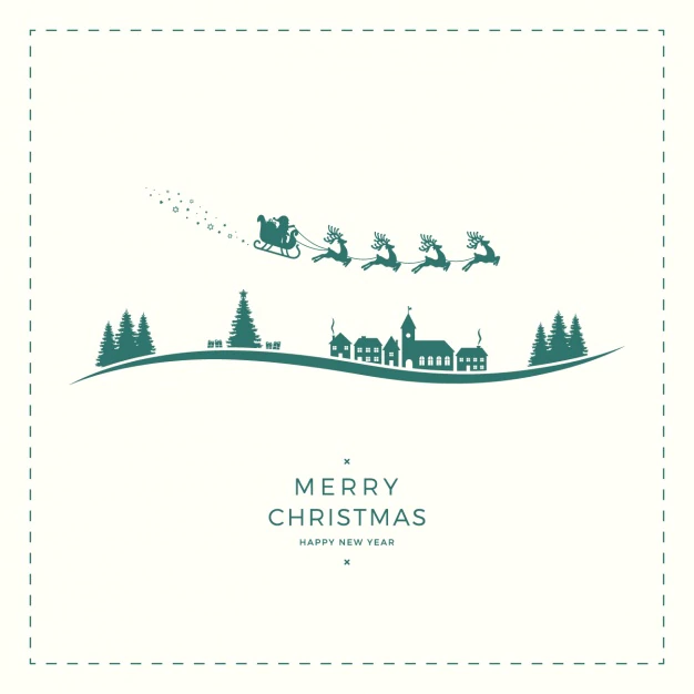 Free Vector | Fantastic background with christmas silhouettes