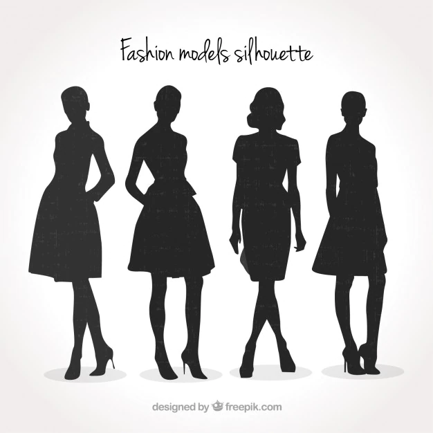 Free Vector | Fashion models silhouette pack