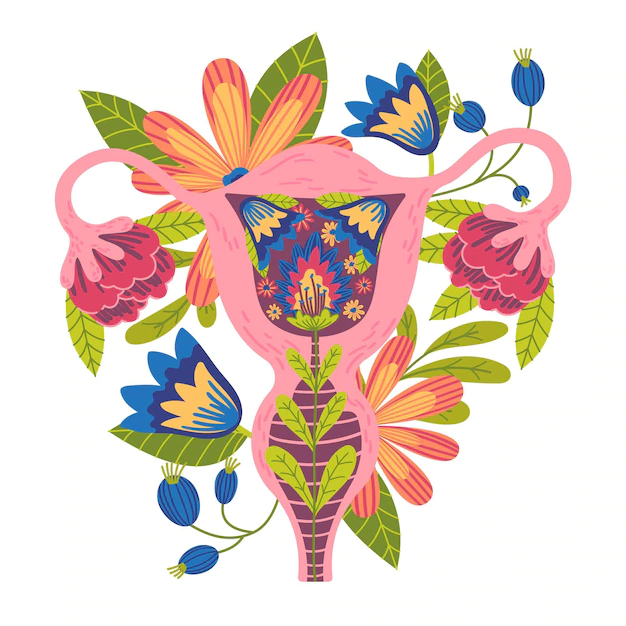 Free Vector | Female reproductive system floral style