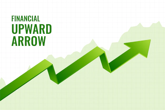 Free Vector | Financial incline growth upward arrow trend background design