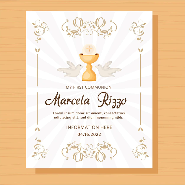 Free Vector | First communion postcard