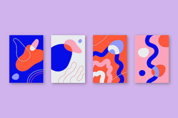 Free Vector | Flat abstract art cover set