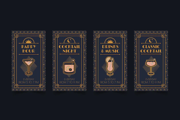 Free Vector | Flat design art deco story collection