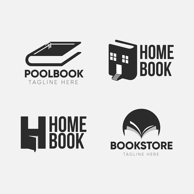 Free Vector | Flat design book logo set