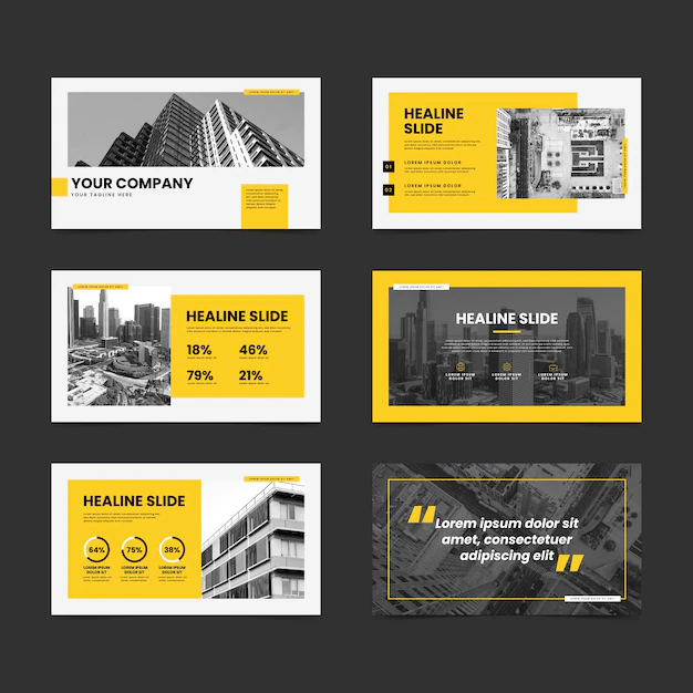 Free Vector | Flat design business presentation templates