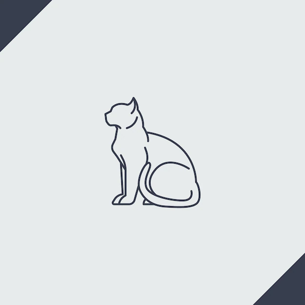 Free Vector | Flat design cat outline illustration