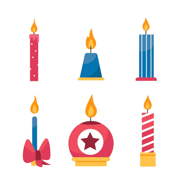 Free Vector | Flat design christmas candle collection