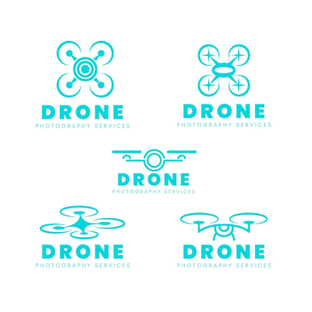 Free Vector | Flat design drone logo set