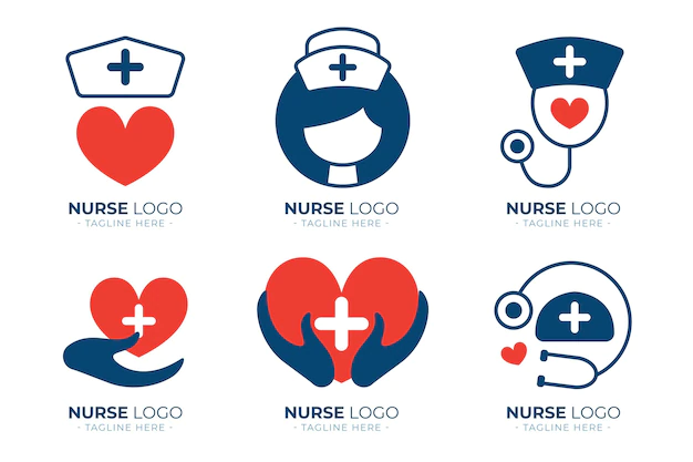 Free Vector | Flat design nurse logo template collection