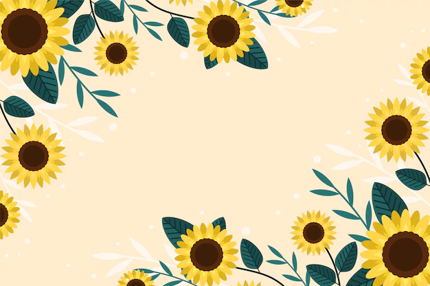 Free Vector | Flat design sunflower border set