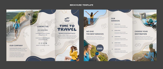 Free Vector | Flat design travel brochure template