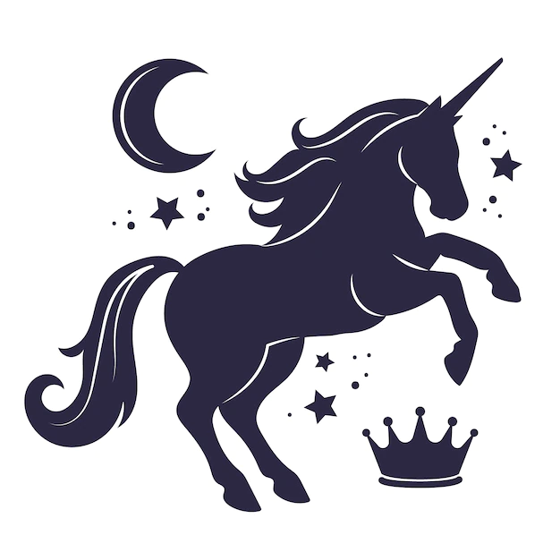 Free Vector | Flat design unicorn silhouette illustration