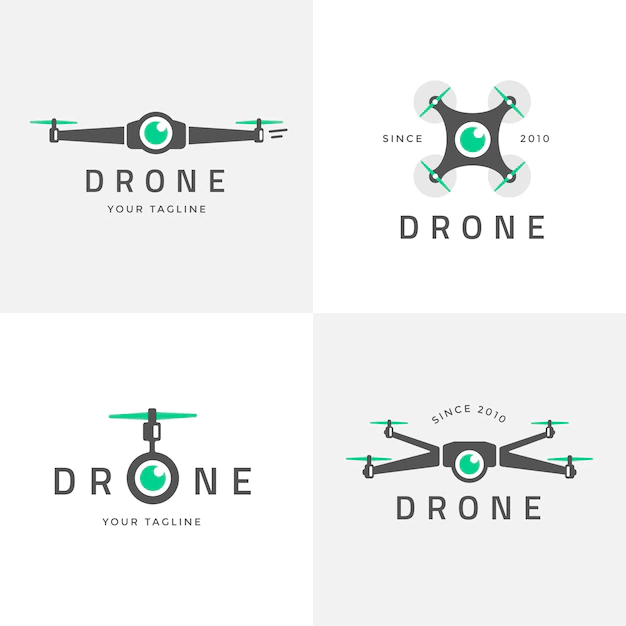Free Vector | Flat drone logo collection