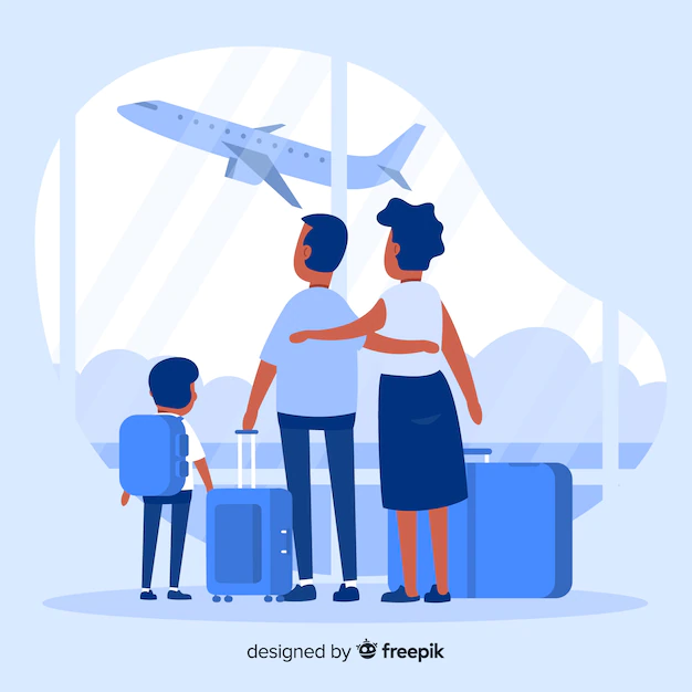 Free Vector | Flat family traveling