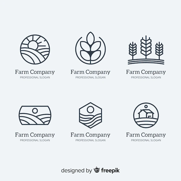 Free Vector | Flat farm logo collection