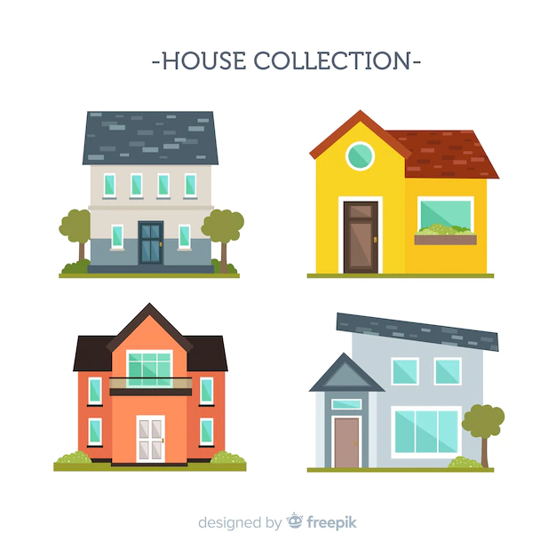 Free Vector | Flat housing collection